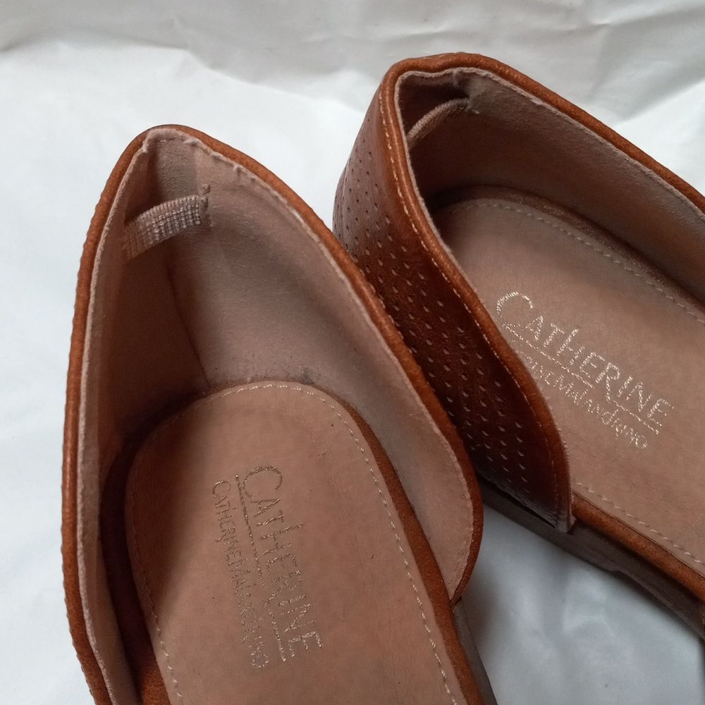 Catherine Malandrino Size 7 Brown Faux Leather Pointed Toe Flats - Picture 8 of 11